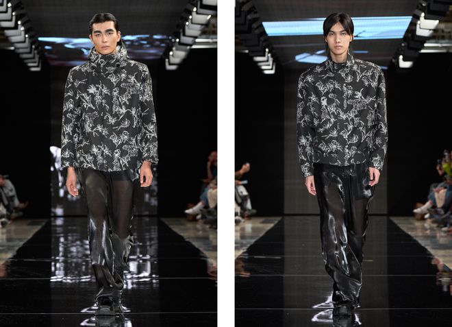 米兰时装周的最后一天一群男士占领了火车站。(图49)