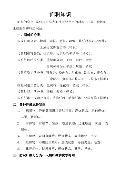 根据工艺纺织面料的分类(图1)