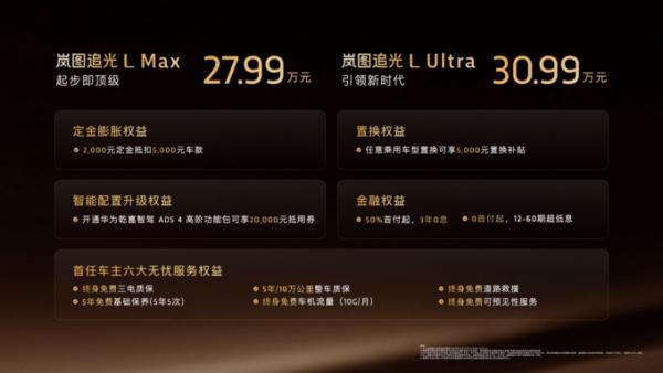 标配800V架构+5C超充+63度大电池岚图追光L上市售价2799万元起(图1)